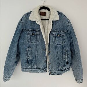 Vintage BJ-R shearling denim jacket size L western denim